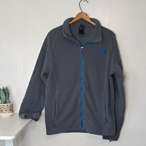 The North Face Men's Dark Gray Fleece Jacket Size Medium Soft Zip Up